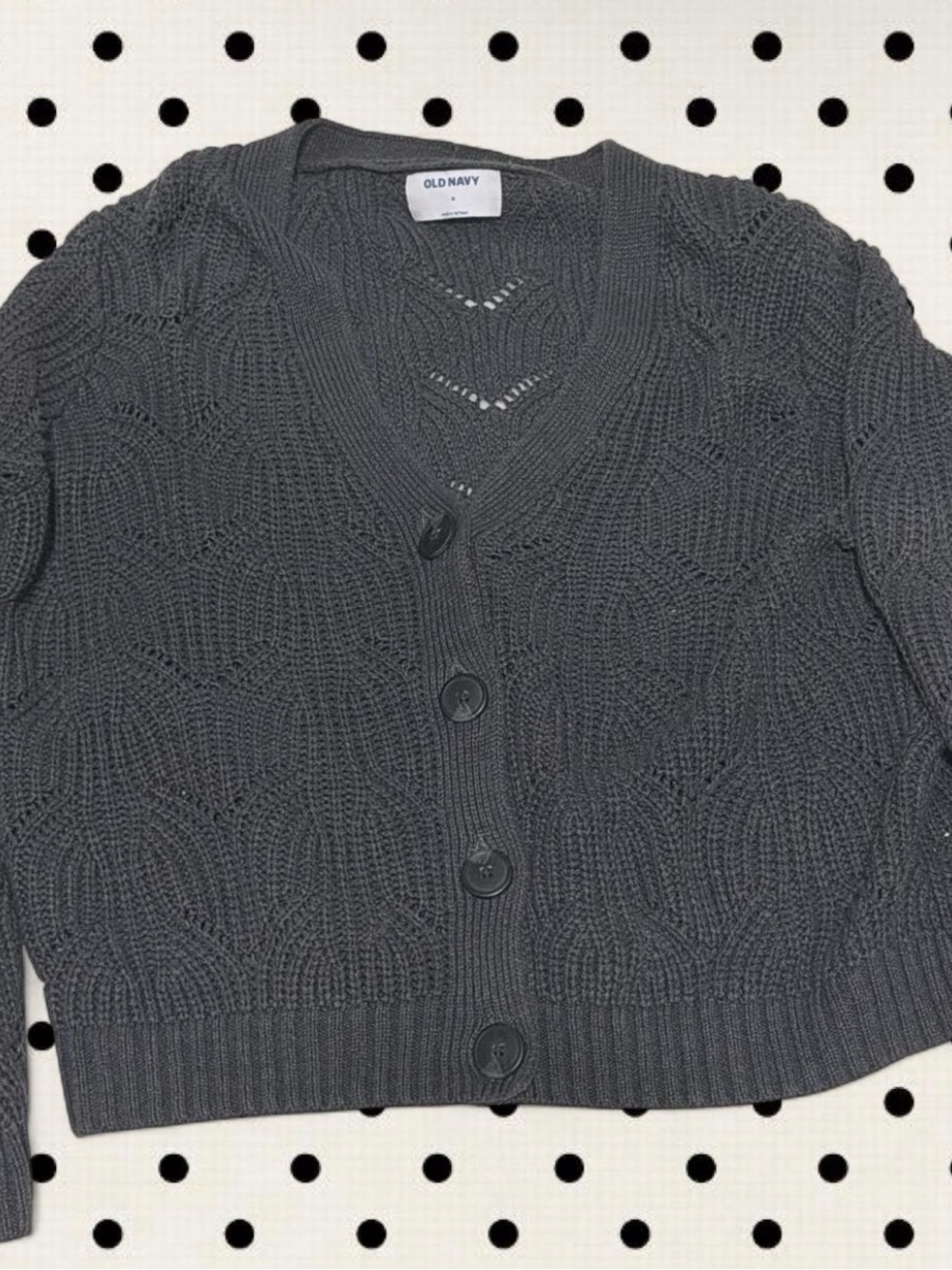 Old Navy Dark Charcoal Gray Knit Button-Up Cardigan